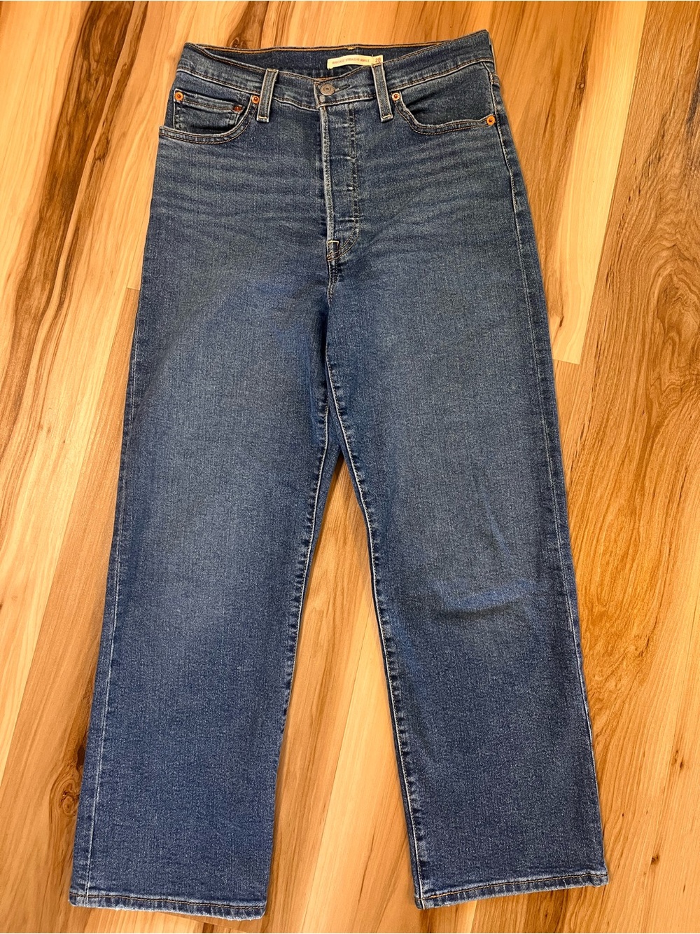 Levis Jeans Womens 28 Ribcage Straight Ankle High Rise Denim Button Fly (28x27)